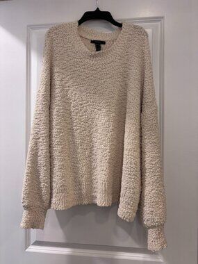 Forever 21 Cream Soft Fuzzy Oversized Sweater